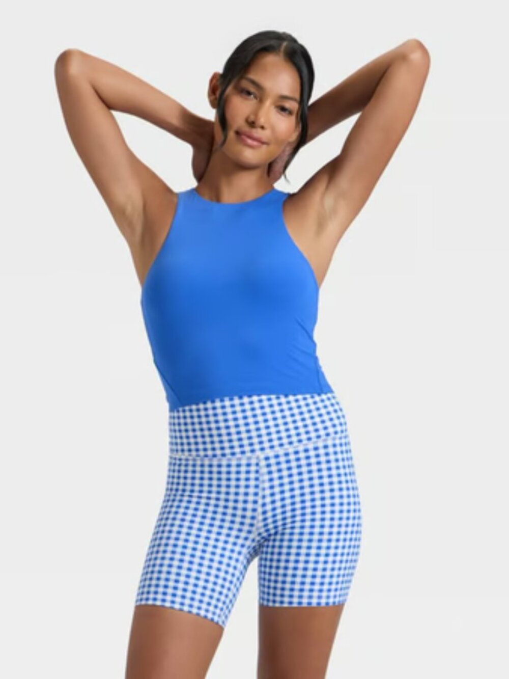 Everyday Soft High Neck Cropped Support Tank Top - All In Motion Royal Blue